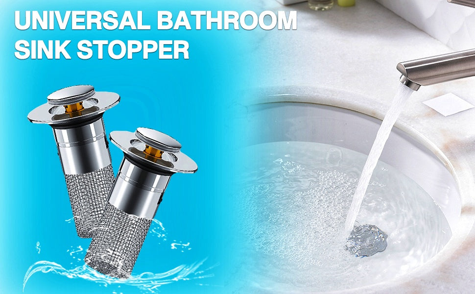 Sink Hair Filter, Removable Stainless Steel Drain Stopper Plug