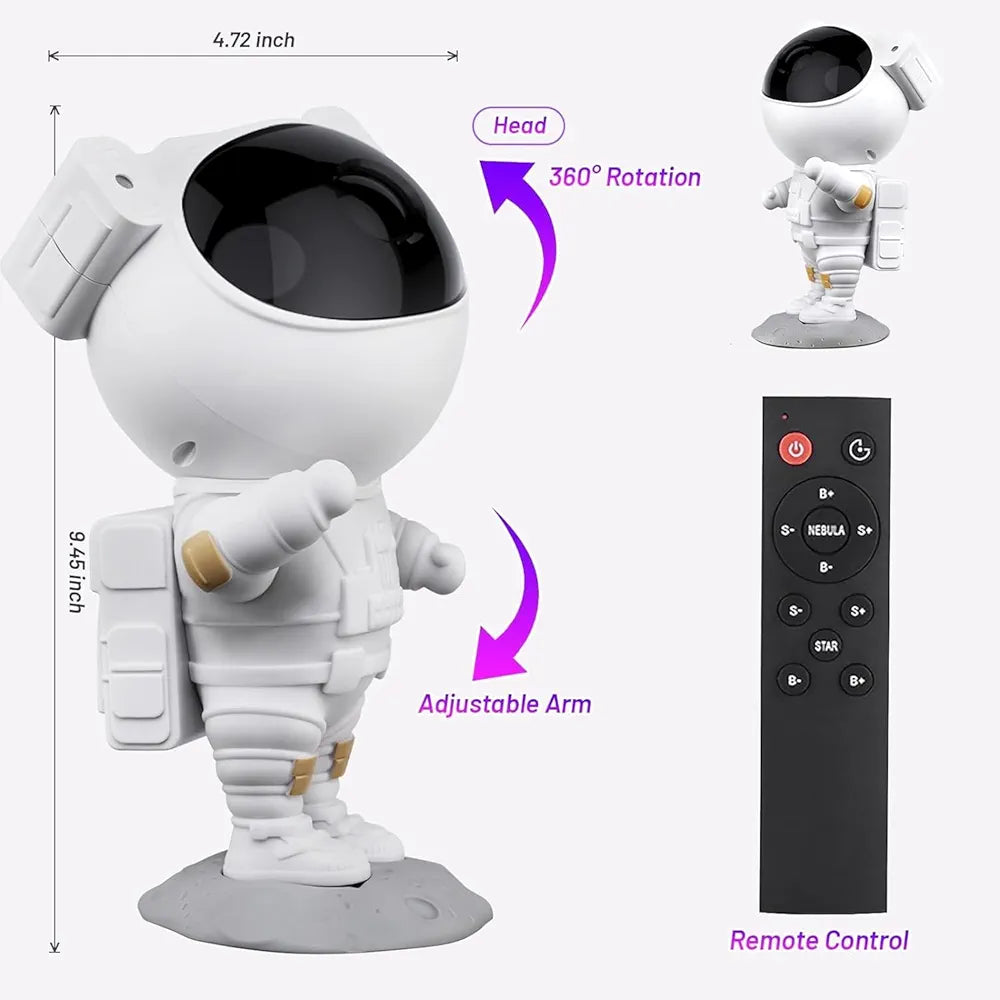 Storio Plastic Baby Toys Astronaut Galaxy Projector with Remote Control - 360° Adjustable