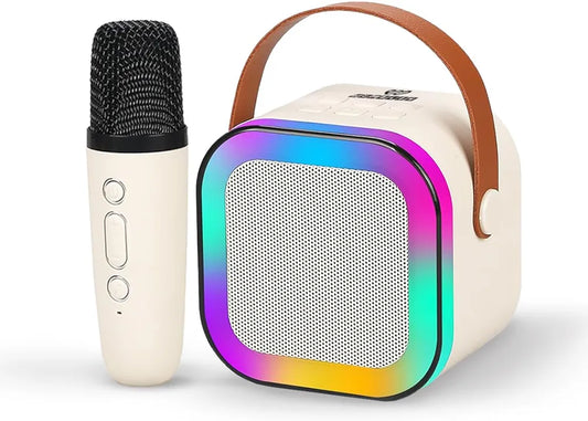 Wembley Karaoke Machine for Kids Adults, Mini Portable Blue-Tooth Karaoke Speaker with Wireless Microphone and Dynamic Lights Birthday Gift Home KTV Outdoor Travel