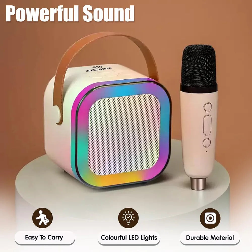 Wembley Karaoke Machine for Kids Adults, Mini Portable Blue-Tooth Karaoke Speaker with Wireless Microphone and Dynamic Lights Birthday Gift Home KTV Outdoor Travel