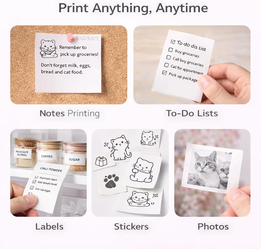 Cute Pocket-Sized Bluetooth Mini Printer
