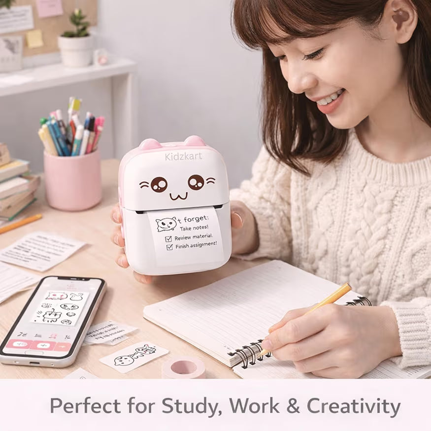 Cute Pocket-Sized Bluetooth Mini Printer