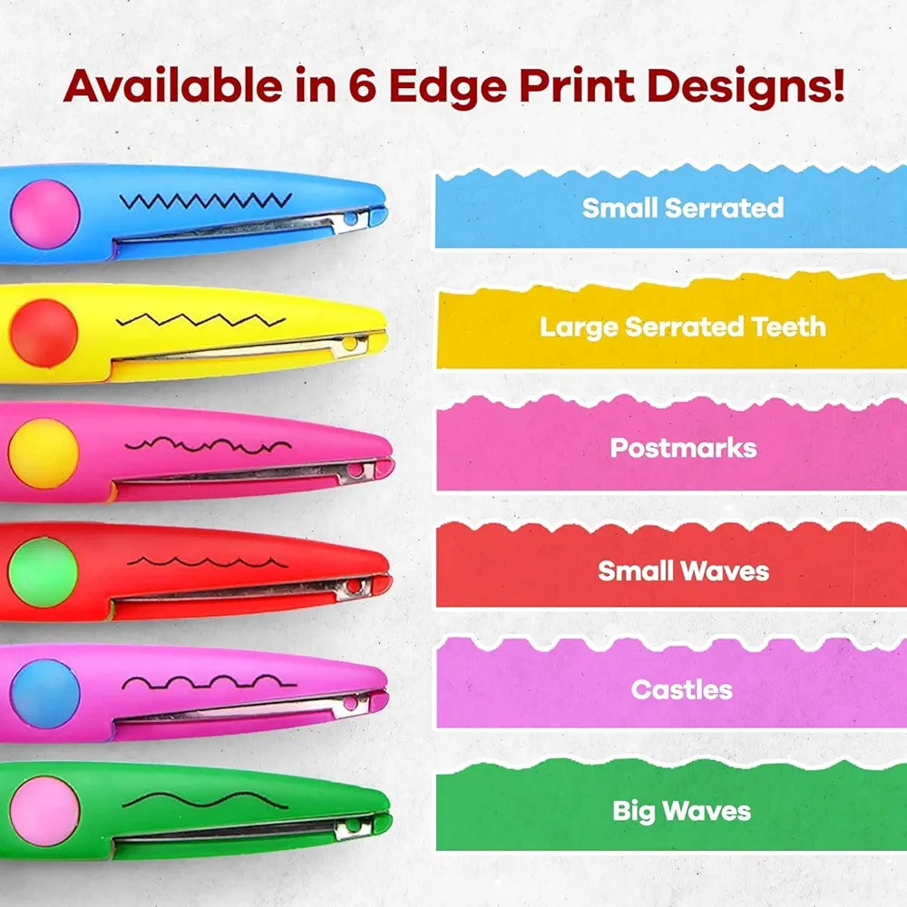 Art And Craft Projects - Pack 6 Craft Punching Maching And 4 Diffrent Design Scissors, Assorted