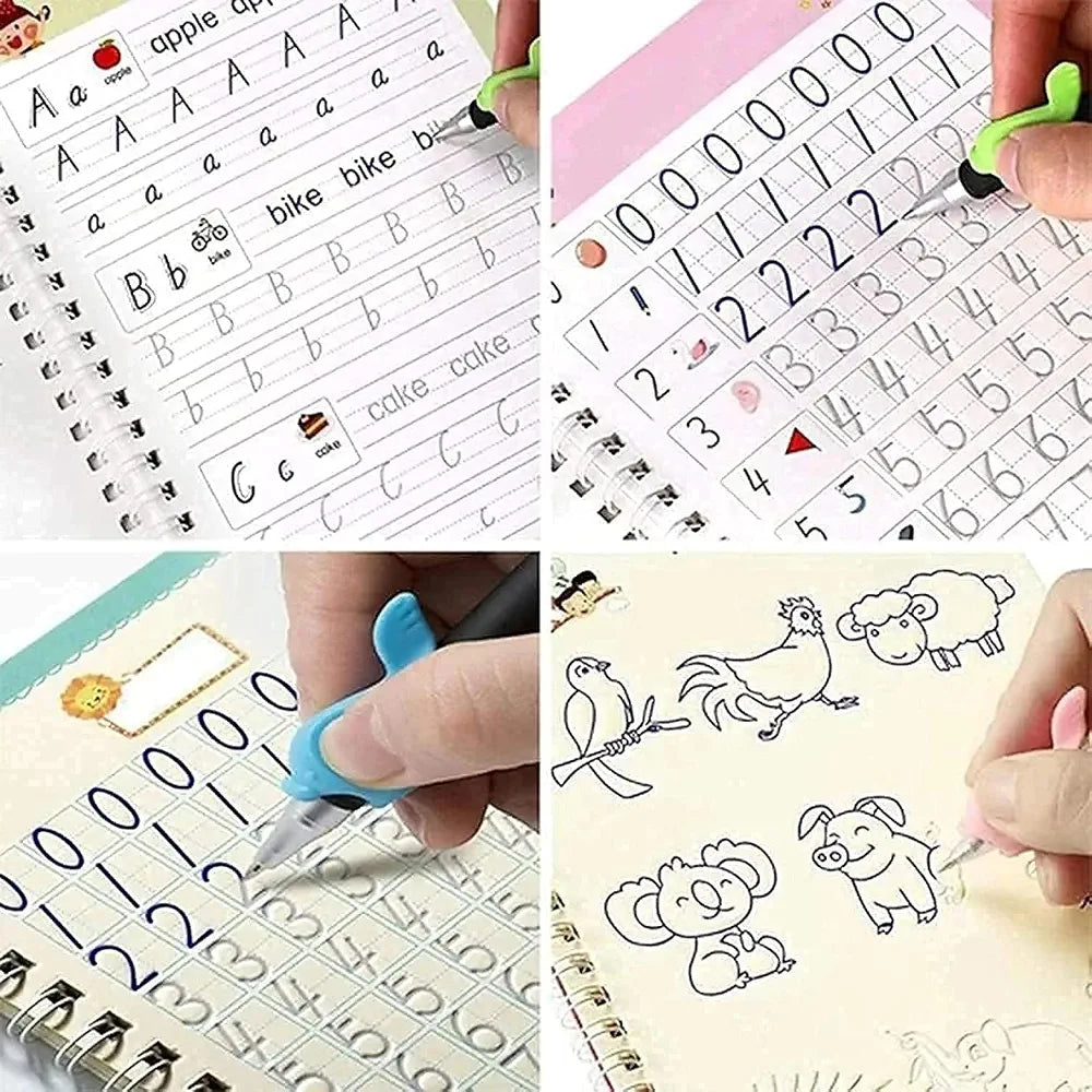 Magic Reusable Tracing Practice Copybook for Kids – Grooved Handwriting Practice Set