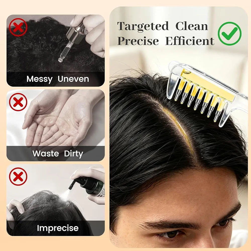 Refillable Hair Oil Applicator Comb – Precision Scalp Massage & Easy Oil Distribution
