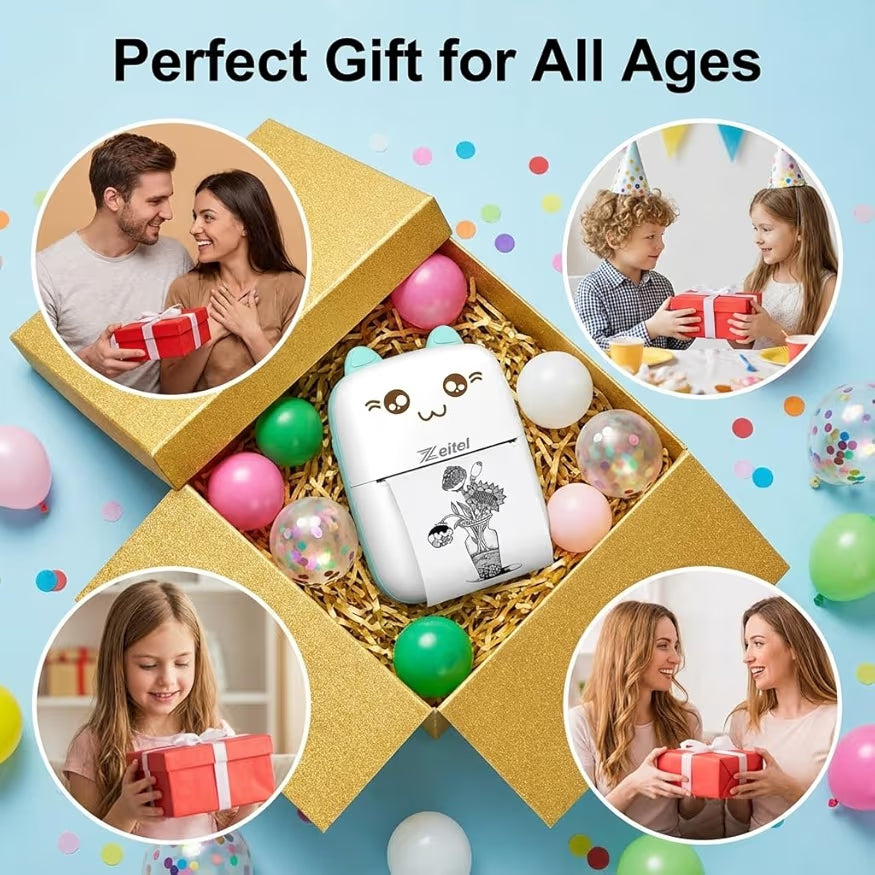 Cute Pocket-Sized Bluetooth Mini Printer