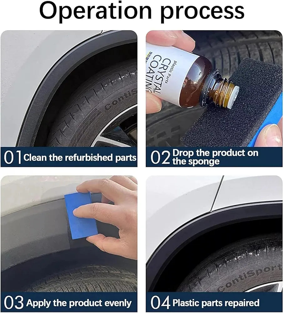 Crystal Coating for Car and Bike Plastic Parts | 30ml PVC Restorer and Revitalizing Coating Agent | Maintenance Dashboard Plastic Cleaner Polish Shining | Pack of 2