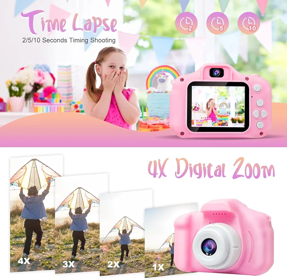 Kids Digital Camera for Boys & Girls Age 3–12, 3.0MP Mini Toy Camera with 1080P HD Video, 2-Inch Screen, USB