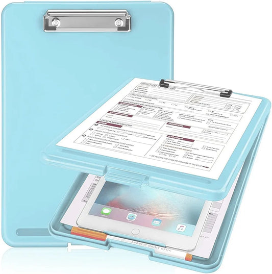 Foldable Plastic Clipboard with Built-in Storage and Pen Holder - Ideal for School, Office, Travel - Perfect for Students, Teachers, Doctors, Nurses, Professionals