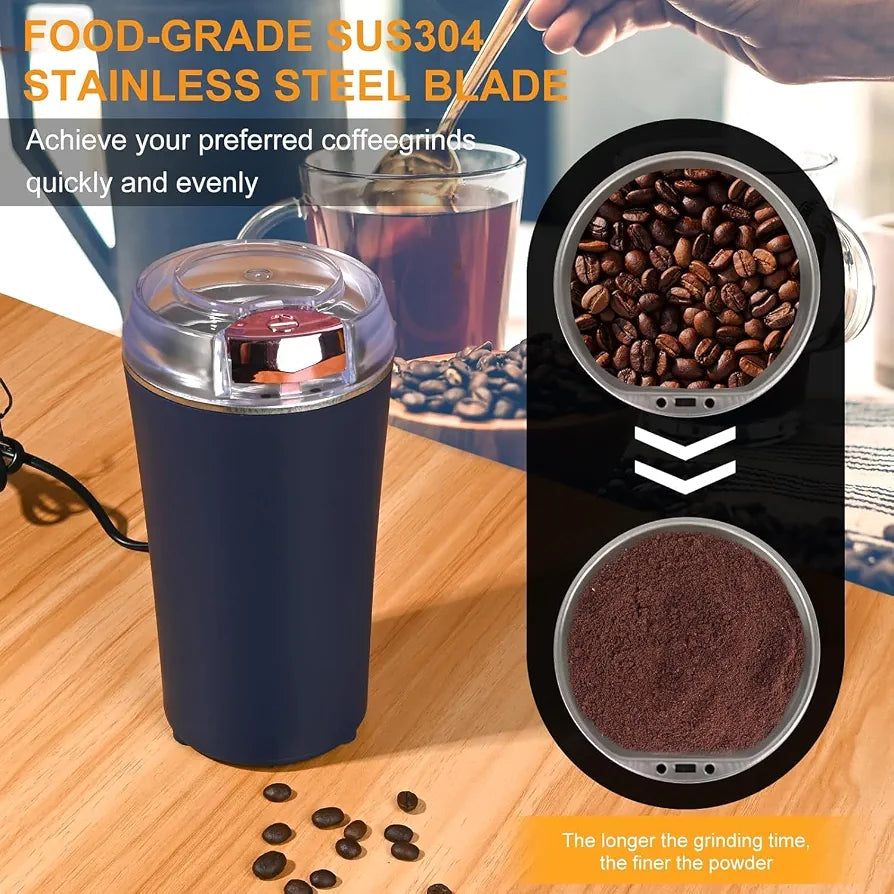 Portable 300W Electric Dry Spice & Coffee Bean Grinder for Kitchen