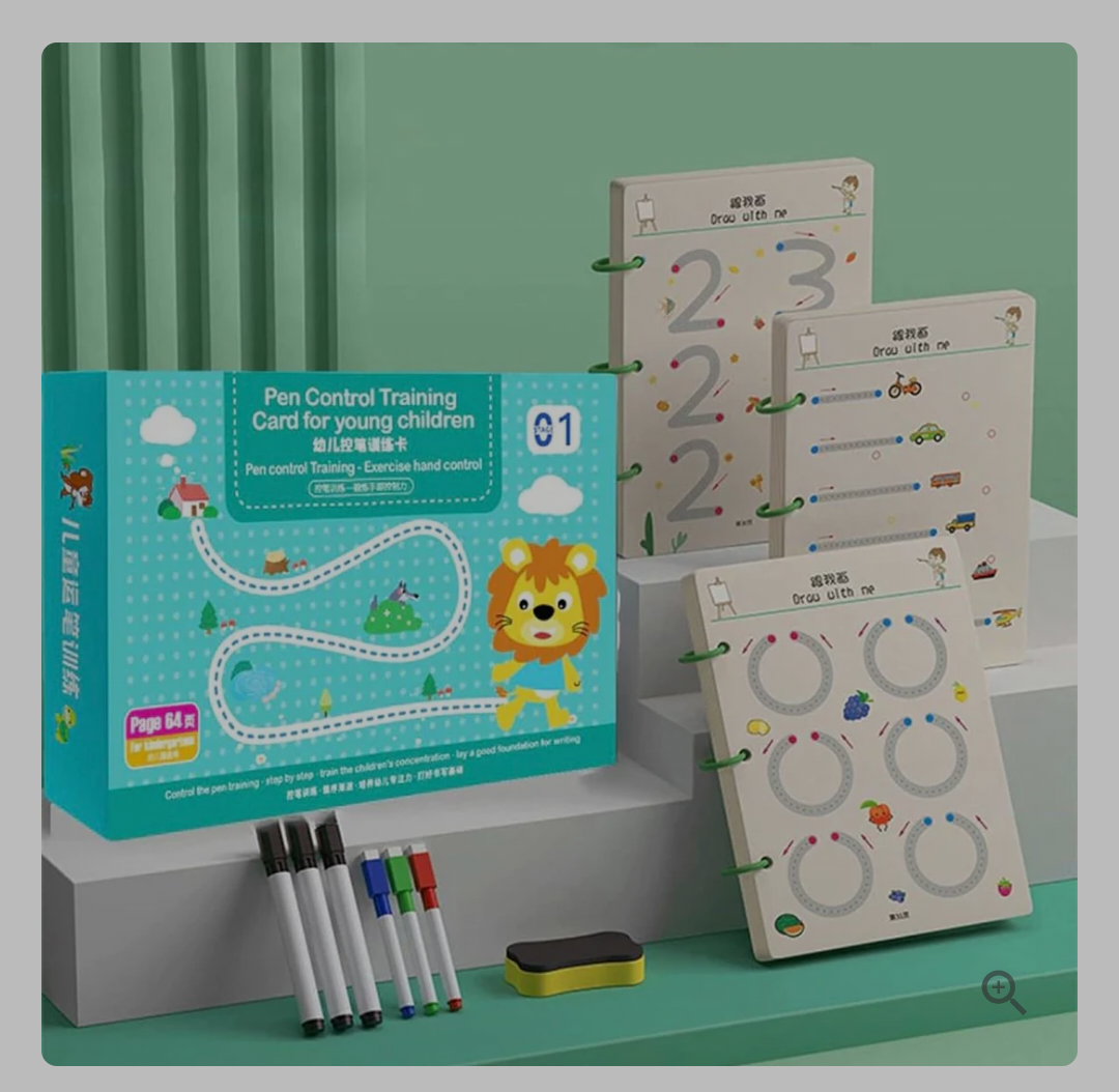 Reusable 64 pages kids practice set