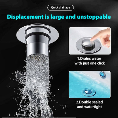 Sink Hair Filter, Removable Stainless Steel Drain Stopper Plug
