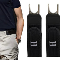 Buckleless Belt for Men & Women – 2 Pack Tactical Metal Hook Elastic Invisible WaistBelt, No Buckle Clip On EDC Belt for Jeans, Work & Outdoor