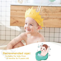Baby bath Shower Cap,Bath Visor hat for Eye and Ear wash Protection,Adjustable Silicone Bathing Crown Waterproof Shampoo hat for Washing Hair