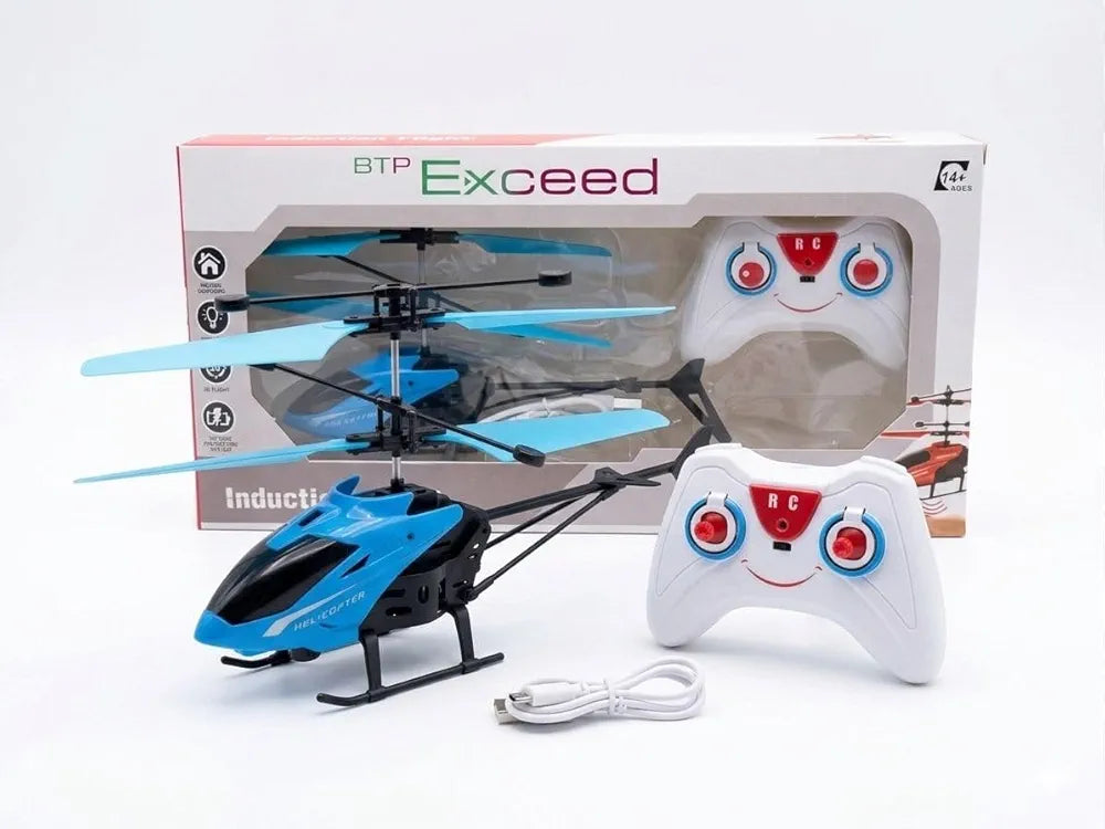 Helicopter Toy for Boys Age 4+, Safety Sensor, 320 RPM Motor, 2.6 Remote, Rechargeable Battery, LED Lights I