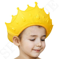 Baby bath Shower Cap,Bath Visor hat for Eye and Ear wash Protection,Adjustable Silicone Bathing Crown Waterproof Shampoo hat for Washing Hair