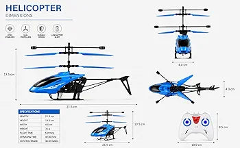 Helicopter Toy for Boys Age 4+, Safety Sensor, 320 RPM Motor, 2.6 Remote, Rechargeable Battery, LED Lights I