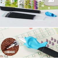 Magic Calligraphy, Homeschool Supplies, Preschool workbook, Numbers & English & Drawing & Mathematics Auto Fade Pen & 4 Books - 10 Riffile 1 Grip 1 pen