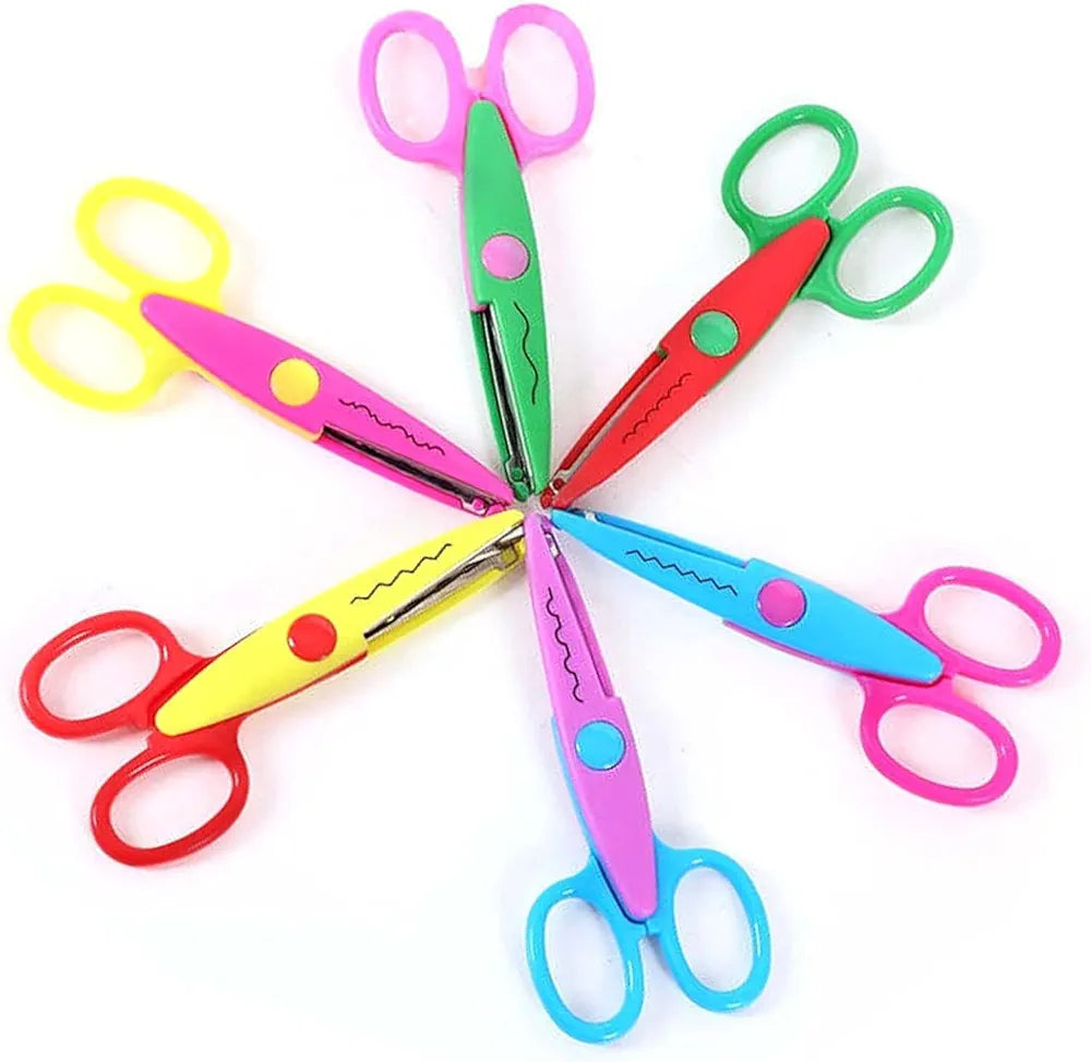 Art And Craft Projects - Pack 6 Craft Punching Maching And 4 Diffrent Design Scissors, Assorted