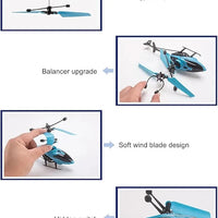 Helicopter Toy for Boys Age 4+, Safety Sensor, 320 RPM Motor, 2.6 Remote, Rechargeable Battery, LED Lights I