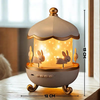 Night Light Rabbit Sky Projector for Kids – 360° Rotating Lamp with 6 Films, 5 Colours, USB Operated, Bedroom & Office Decor, Birthday Gift for Children