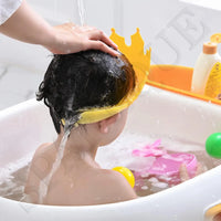 Baby bath Shower Cap,Bath Visor hat for Eye and Ear wash Protection,Adjustable Silicone Bathing Crown Waterproof Shampoo hat for Washing Hair