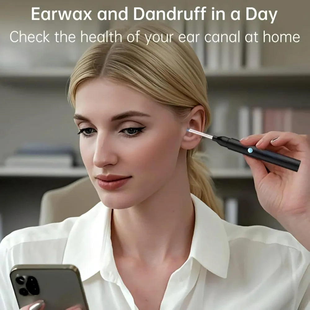 Earocam Earwax Removal Tool Kit with HD Camera WiFi Connection & 6 LED Lights Endoscope Tool Ear Cleaner Set of 8,