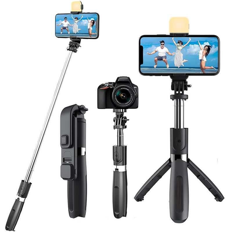 ⭐ Extendable Flash 3-in-1 Selfie Stick Tripod with Bluetooth Remote