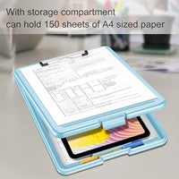 Foldable Plastic Clipboard with Built-in Storage and Pen Holder - Ideal for School, Office, Travel - Perfect for Students, Teachers, Doctors, Nurses, Professionals