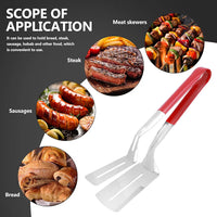 Premium 2-in-1 Stainless Steel Kitchen Tong Combo Set | Heavy Duty Pakad Chimta & Multi-Purpose Cooking Tong for Frying, BBQ, Serving & Hot Pot Handling