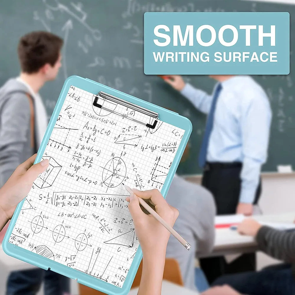 Foldable Plastic Clipboard with Built-in Storage and Pen Holder - Ideal for School, Office, Travel - Perfect for Students, Teachers, Doctors, Nurses, Professionals