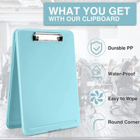 Foldable Plastic Clipboard with Built-in Storage and Pen Holder - Ideal for School, Office, Travel - Perfect for Students, Teachers, Doctors, Nurses, Professionals