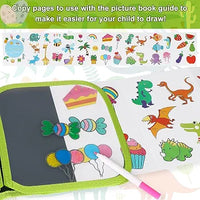 Doodle Book Set for Kids, Reusable Magic Drawing Book with Watercolor Pens, Road Trip Car Game Writing and Painting Set for Boys and Girls