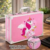 Art Set for Kids, 145 Pieces Drawing Kit with Colour Pencils, Oil Pastels, Paint Brushes, Unicorn Theme Art Set