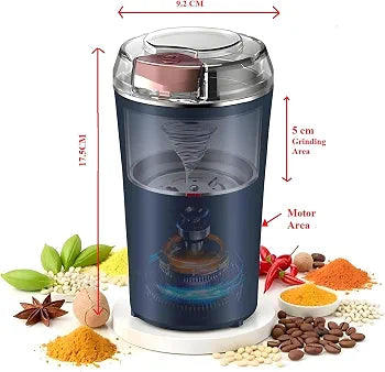 Portable Electric Coffee & Spice Grinder – Stainless Steel Blades