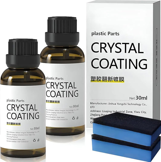 Crystal Coating for Car and Bike Plastic Parts | 30ml PVC Restorer and Revitalizing Coating Agent | Maintenance Dashboard Plastic Cleaner Polish Shining | Pack of 2