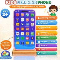 Educational Phone Type-C Rechargeable Musical Toy 28 Functions, Alphabet, Numbers, Varnmala, Animal Sounds, Nursery Rhymes in English & Hindi for Age 2 &10 Years (Dinosaur Model)