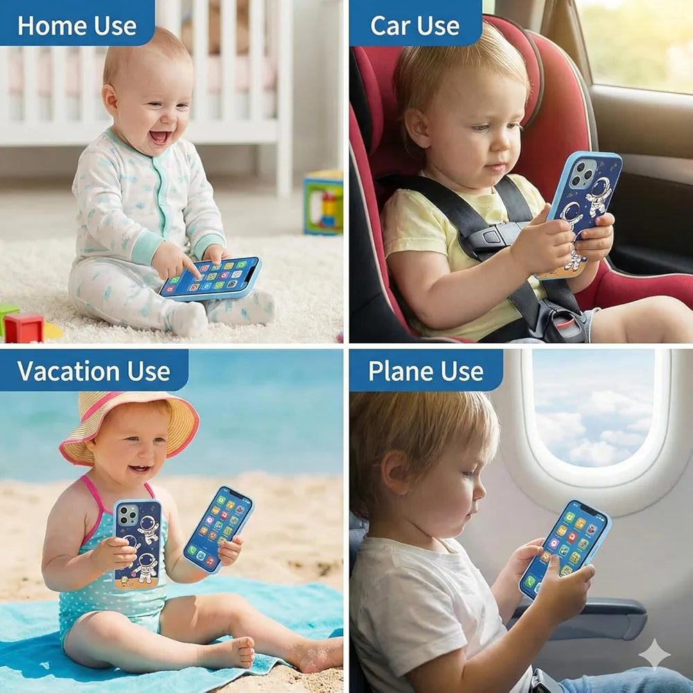 Educational Phone Type-C Rechargeable Musical Toy 28 Functions, Alphabet, Numbers, Varnmala, Animal Sounds, Nursery Rhymes in English & Hindi for Age 2 &10 Years (Dinosaur Model)