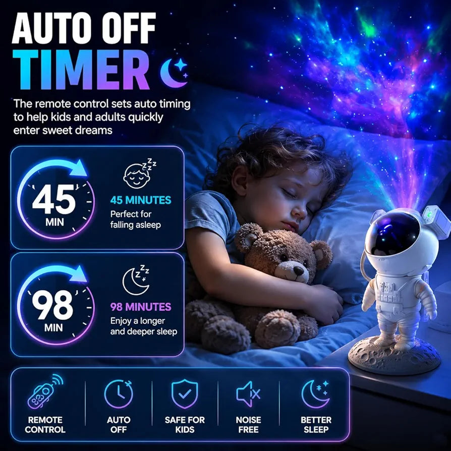 Storio Plastic Baby Toys Astronaut Galaxy Projector with Remote Control - 360° Adjustable