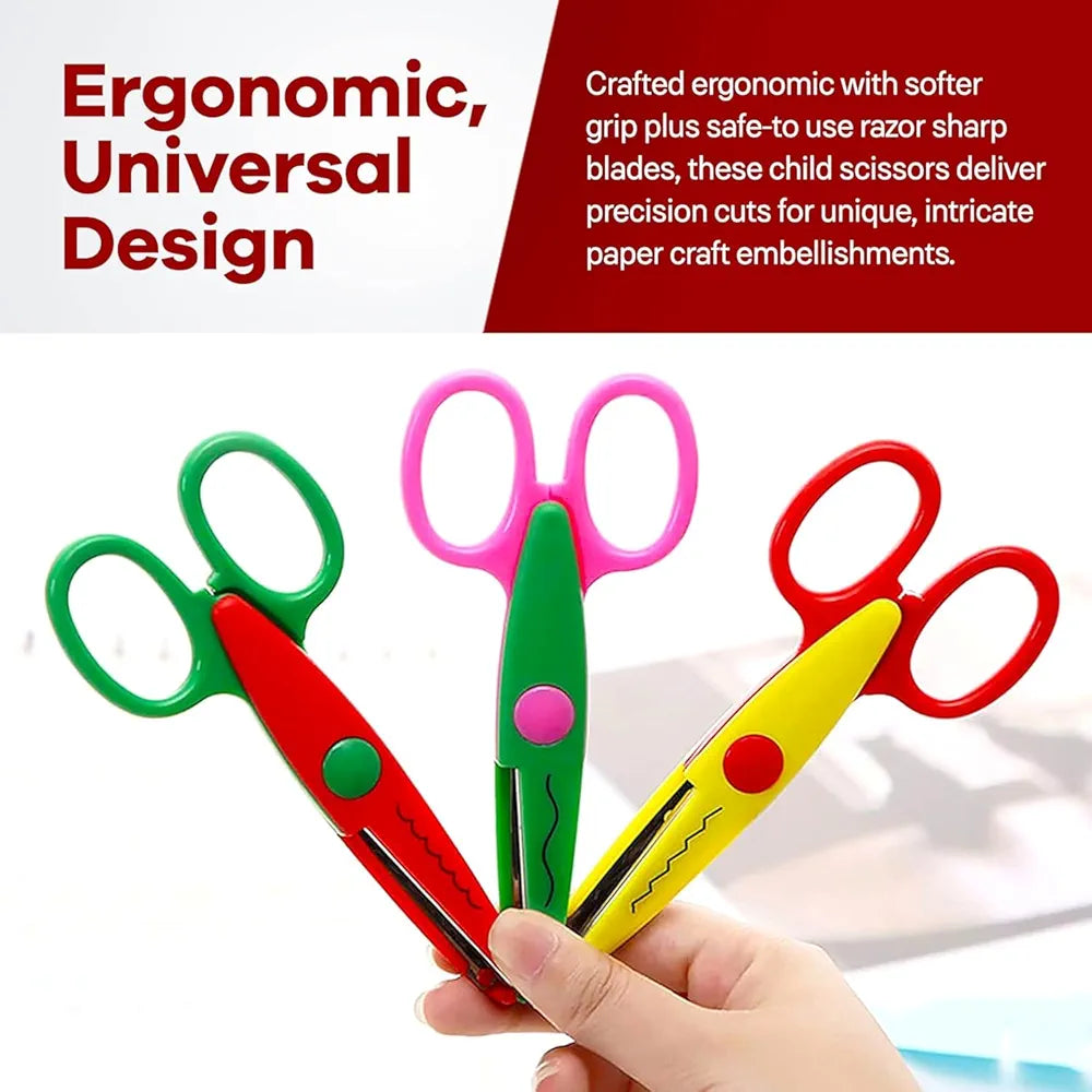 Art And Craft Projects - Pack 6 Craft Punching Maching And 4 Diffrent Design Scissors, Assorted