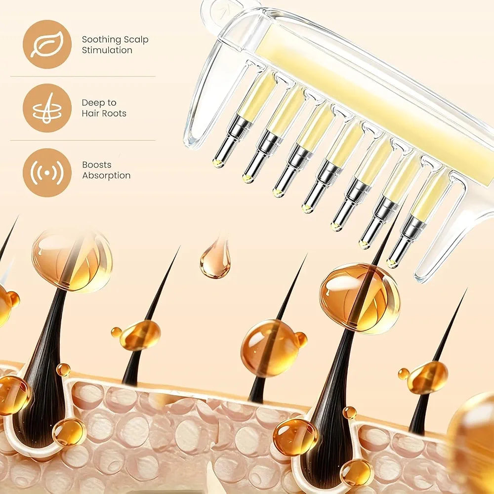 Refillable Hair Oil Applicator Comb – Precision Scalp Massage & Easy Oil Distribution