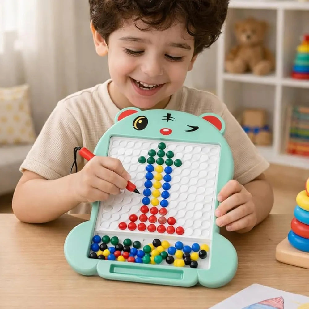 Magnetic Drawing Board for Kids with 80 Beads & Magnetic Pen | Big Size Magnetic Doodle Board | Educational Learning Toy, Drawing & Creativity for Boys & Girls