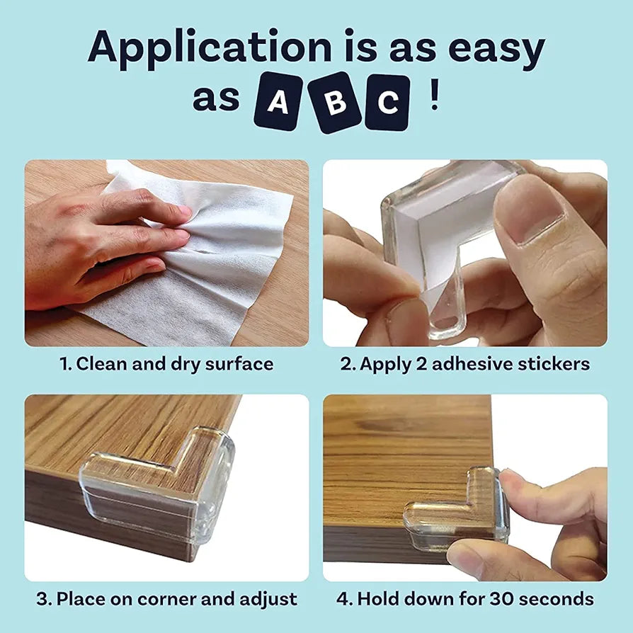 Pack of 20 Silicone Corner Protectors | Baby Proofing Edge & Corner Guards for Sharp Edges, Table, Bed & Furniture | Child Safety Cushion for Baby Proofing