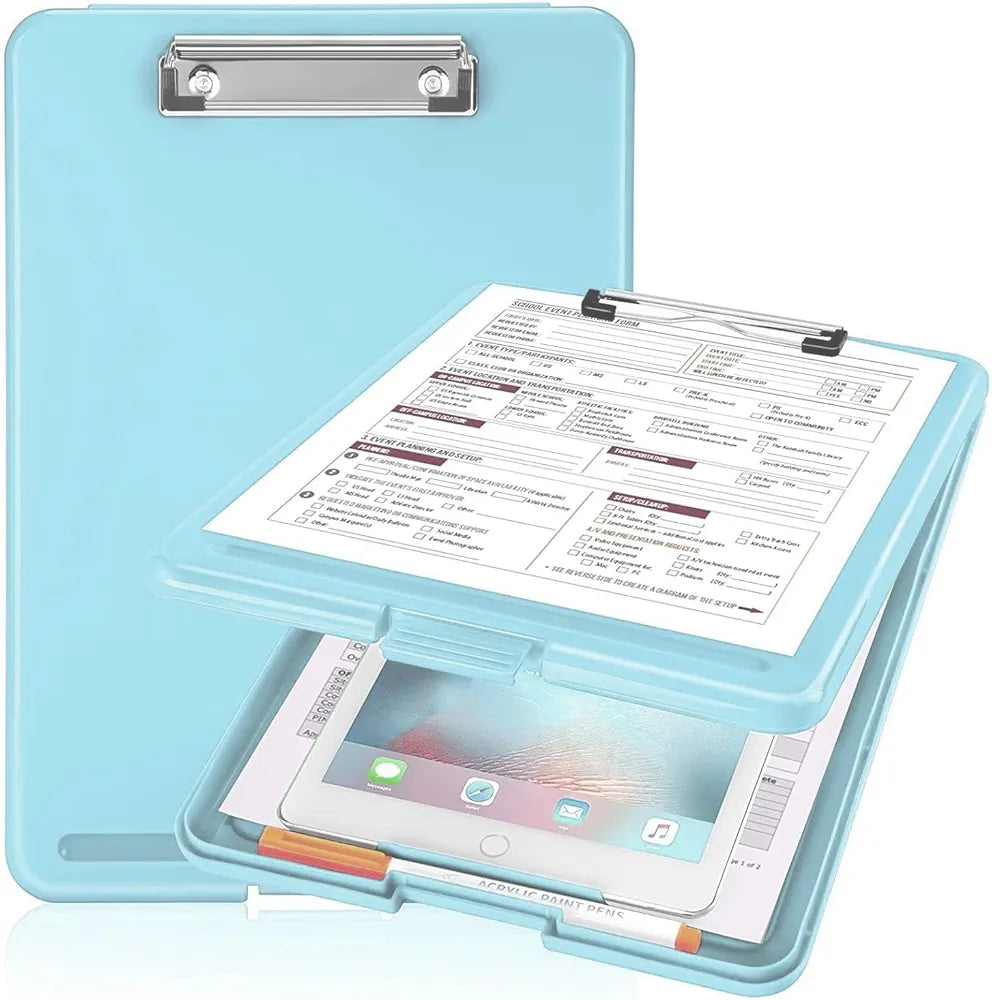 Foldable Plastic Clipboard with Built-in Storage and Pen Holder - Ideal for School, Office, Travel - Perfect for Students, Teachers, Doctors, Nurses, Professionals