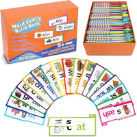 30PCS Read and Rhyme Flip Books, Interesting Word Family Flip Books, ABC Vocabulary Cards, Sight Words Flash Cards Kindergarten, Read and Rhyme Flip Activity Book