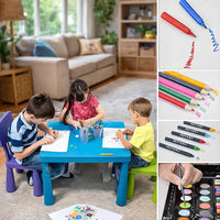 150 Pieces Colour Set Kit for Kids, Complete Stationery Items and Colour Pencil Set in Portable Case, Creative Birthday Gift for Kids and Gift for Girls