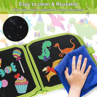 Doodle Book Set for Kids, Reusable Magic Drawing Book with Watercolor Pens, Road Trip Car Game Writing and Painting Set for Boys and Girls