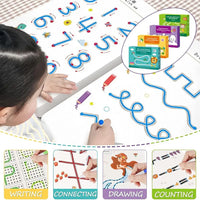 Toy Imagine Reusable Alphabet & Number Tracing Practice Copybook Kit with Magic Pen | Preschool Handwriting & Pen Control Workbook for Kids 3–8 Years | Montessori Lines & Shapes Book (64 Pages)