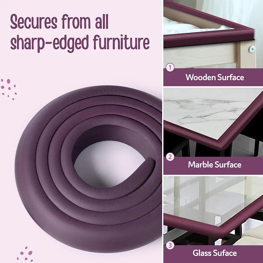 Pack Of 2 Baby Proofing Edge Corner Guards, Extra Thick 2 Meter, Furniture Corner Cushion for Child Safety, 3M Adhesive Tape (Pack Of 2)