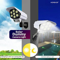 Solar Light Outdoor Home Garden Security Dummy CCTV Camera Lamp | Motion Sensor LED Light 77 LED Waterproof Automatic ABS Solar Wall Lamp with Remote Control for Pathway,